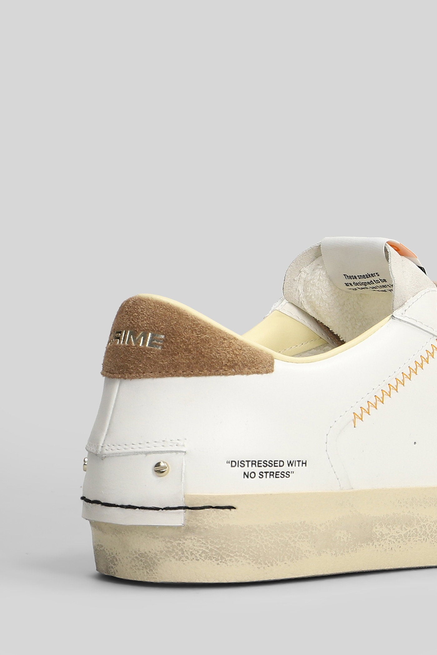 Distressed Lo Sneakers in white leather Scarpe