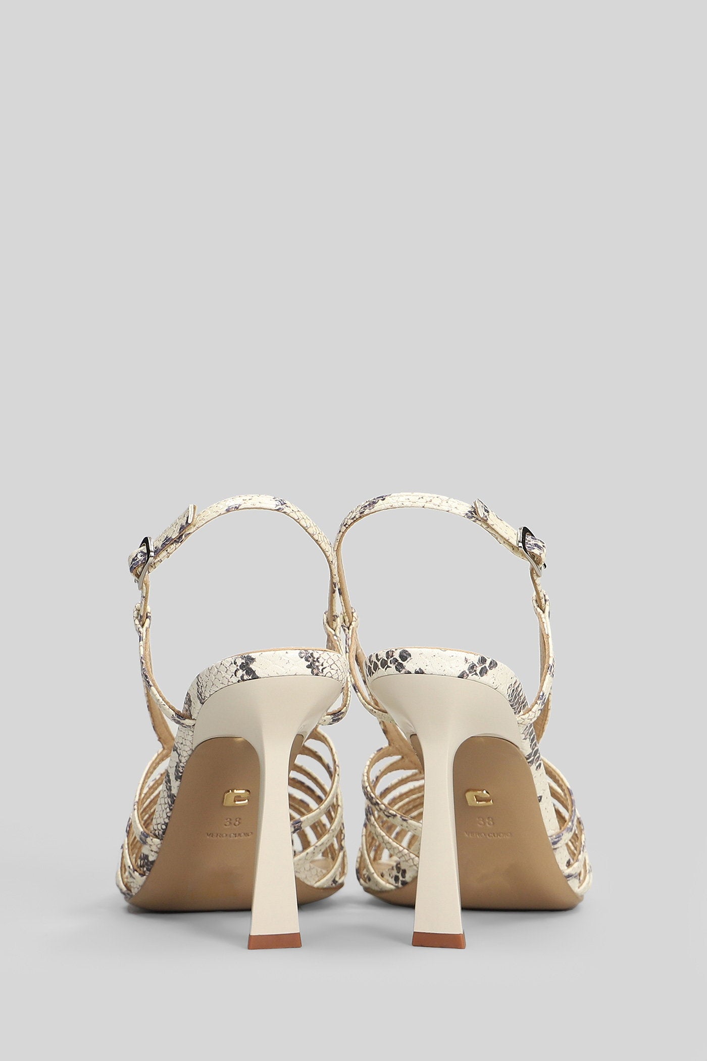 Agata Sandal 95 Beige Leather Scarpe