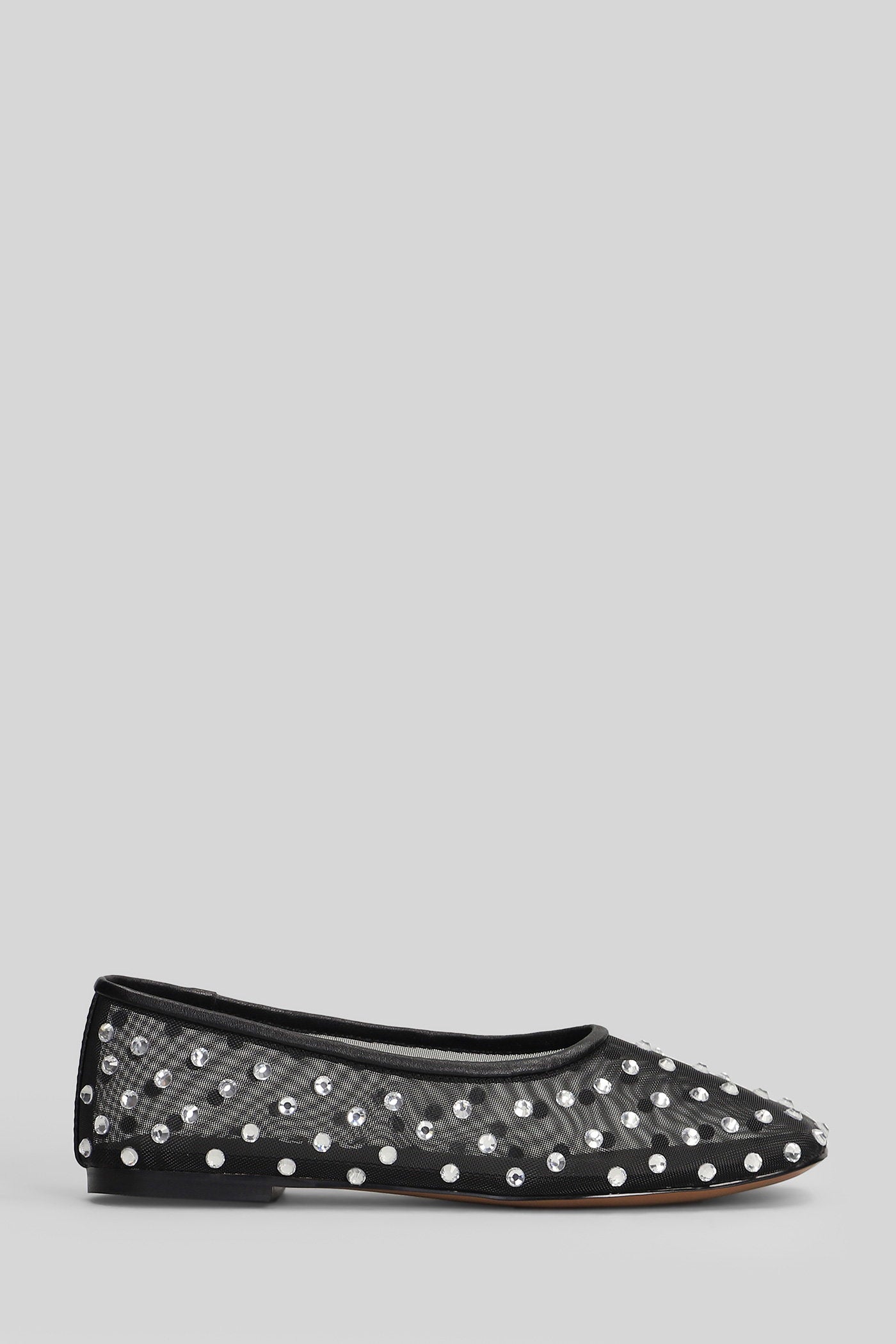 Berry Flat Ballet Flats Black Leather Scarpe