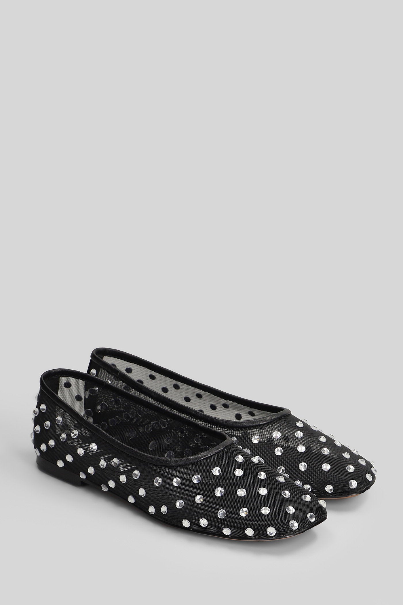 Berry Flat Ballet Flats Black Leather Scarpe