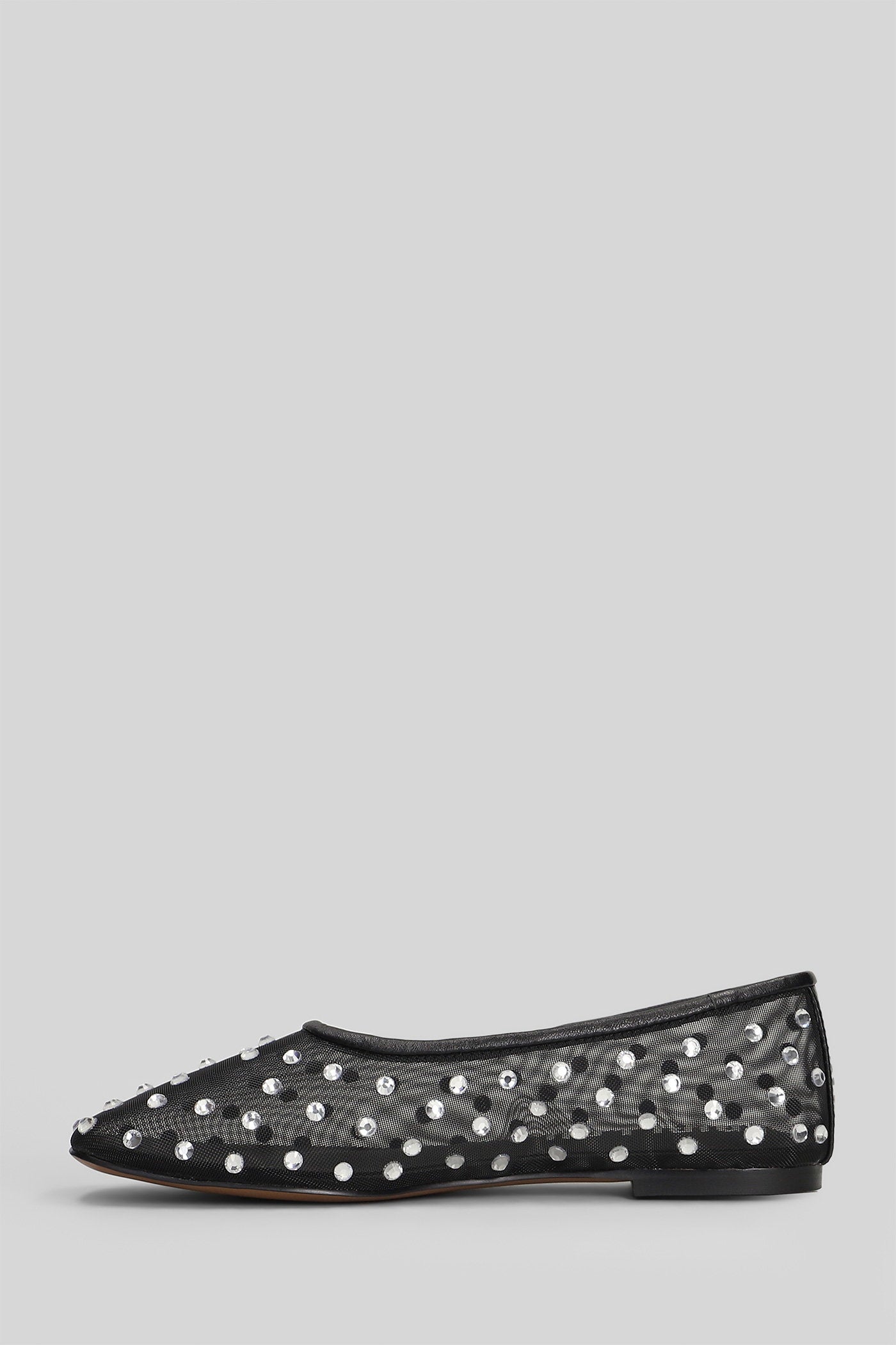 Berry Flat Ballet Flats Black Leather Scarpe