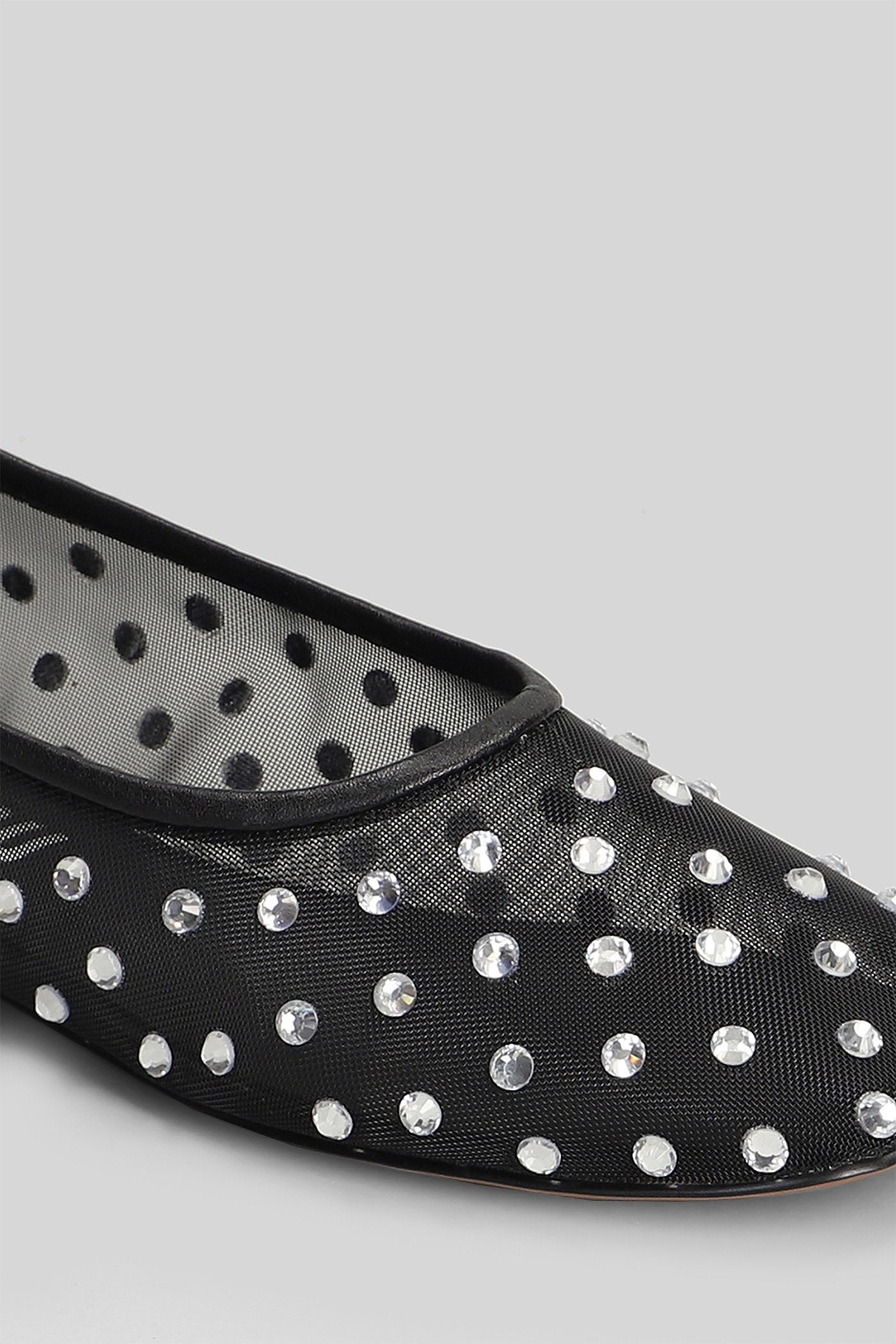 Berry Flat Ballet Flats Black Leather Scarpe