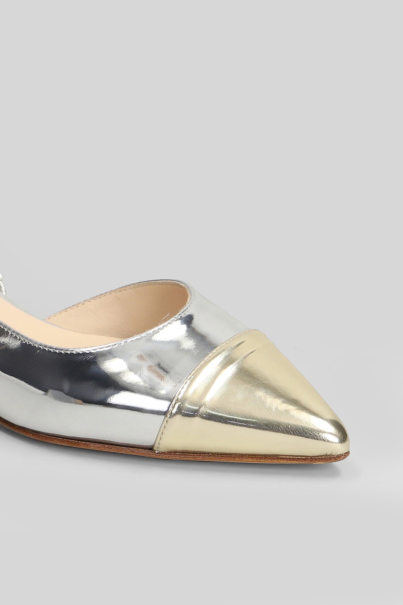 Ballet flats in silver leather Scarpe