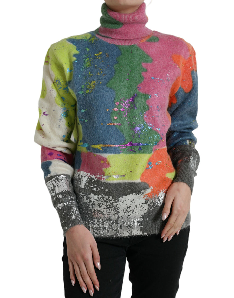 Dolce & Gabbana 66% Mohair 29% Nylon 5% Wool turtleneck in multicolor