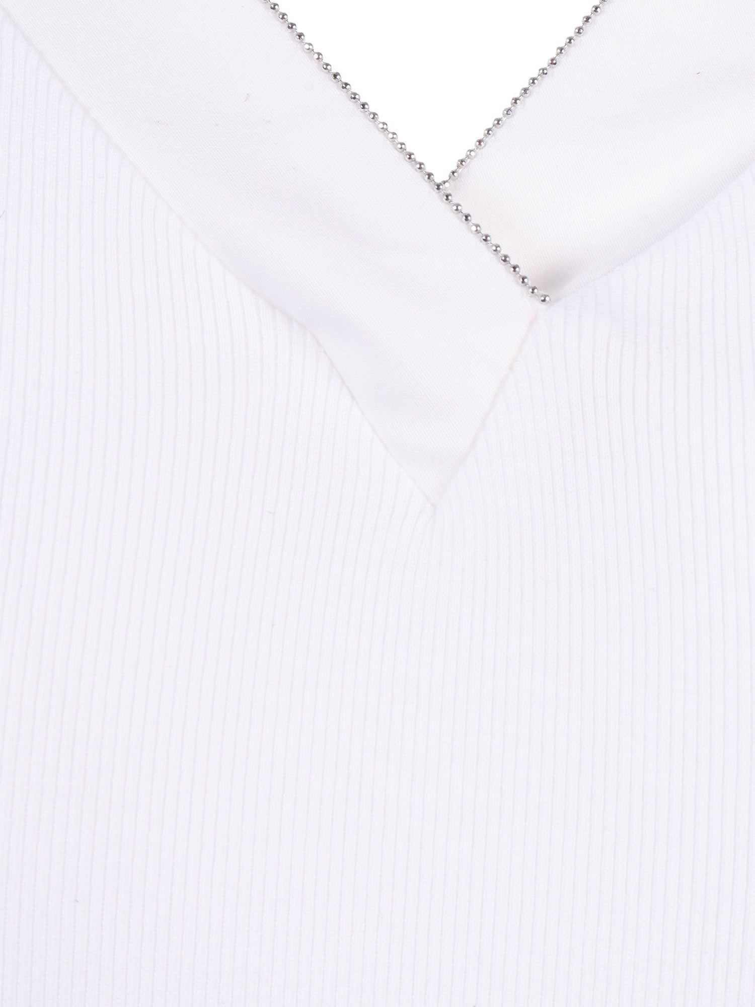 Blouse White Cotton Elastane Shirt