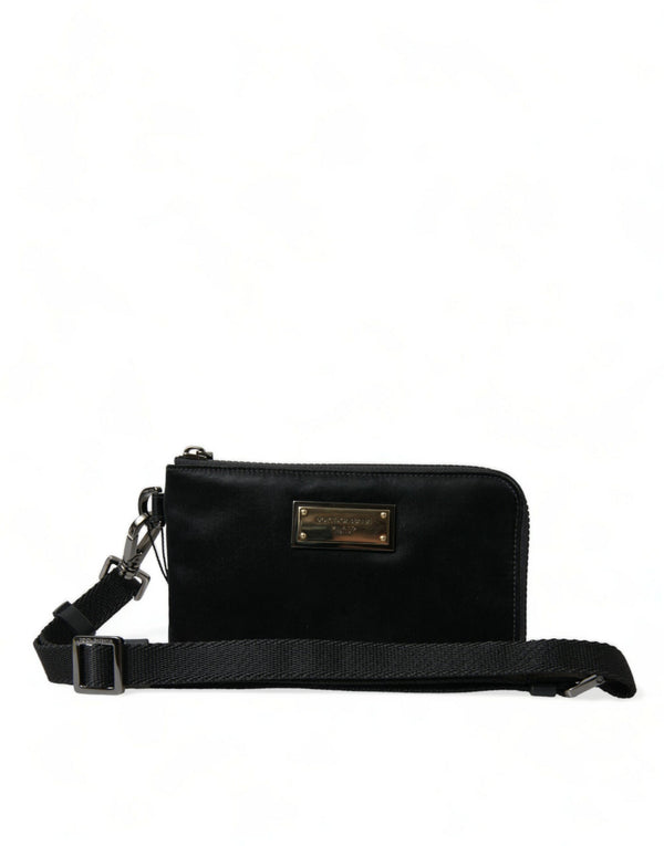 Dolce & Gabbana 64% Nylon 34% Leather clutch in black