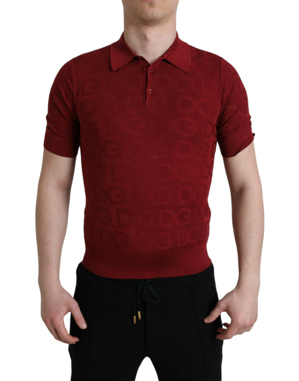 Dolce & Gabbana 100% Silk polo in red