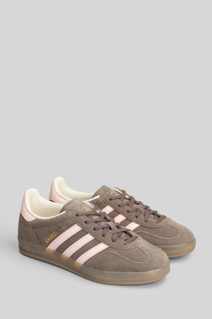 Gazelle Indoor W Sneakers Taupe Suede And Leather Scarpe