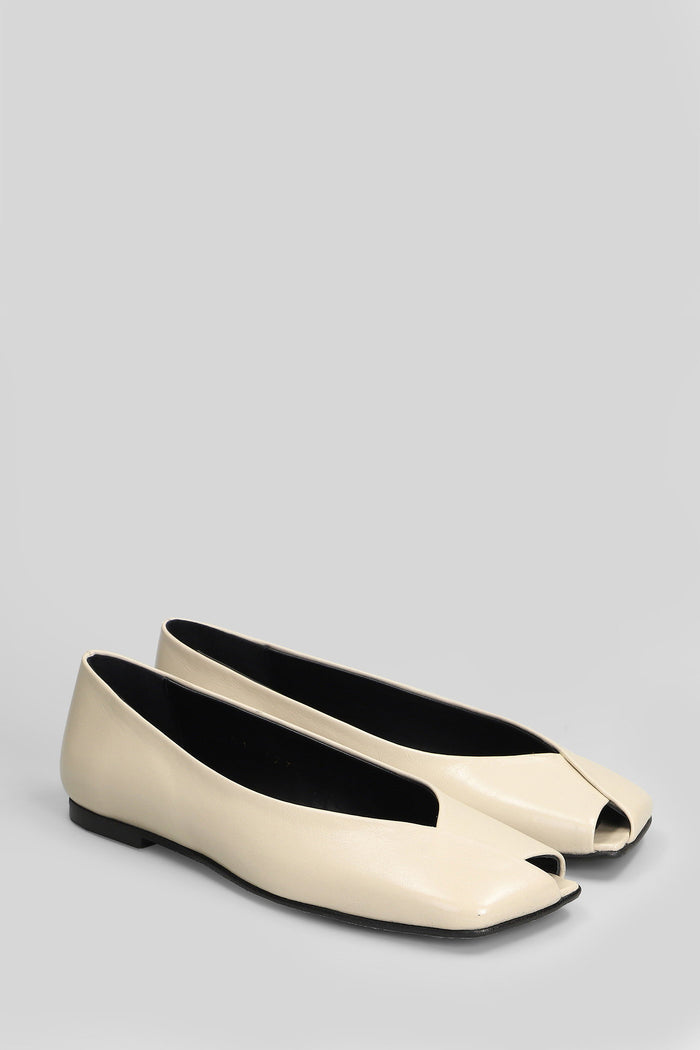 Katia rift Ballet flats in beige leather Scarpe