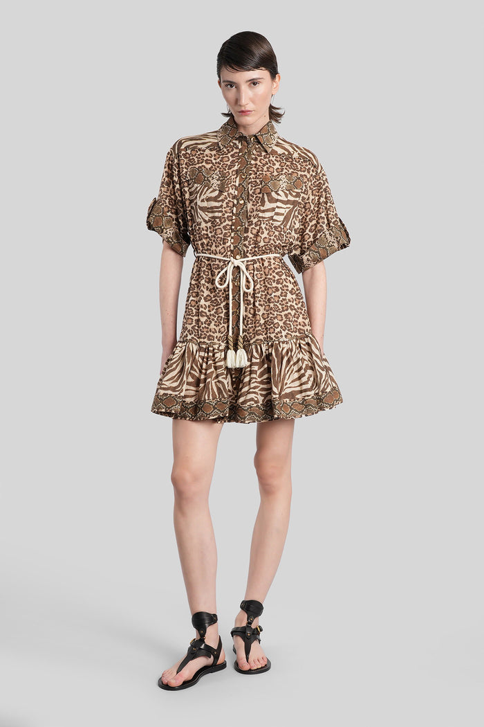 Mini dress in Animalier cotton Abbigliamento