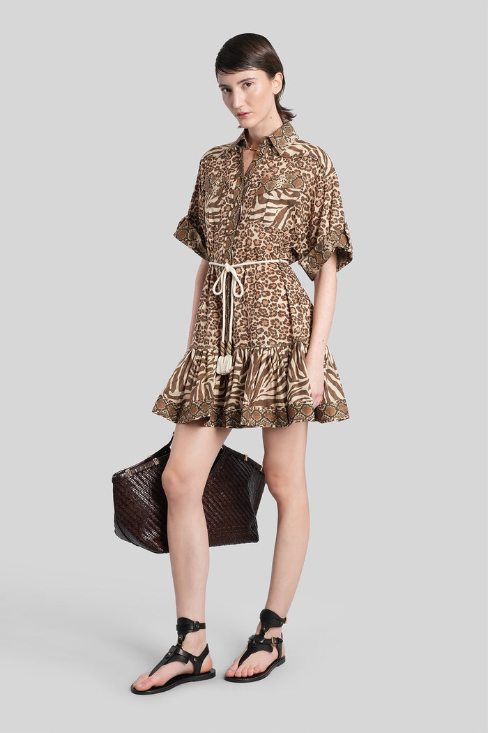 Mini dress in Animalier cotton Abbigliamento