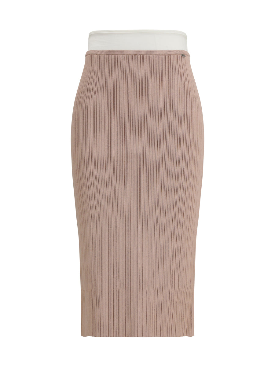 Skirt M-Zinia Viscose Knit Pink