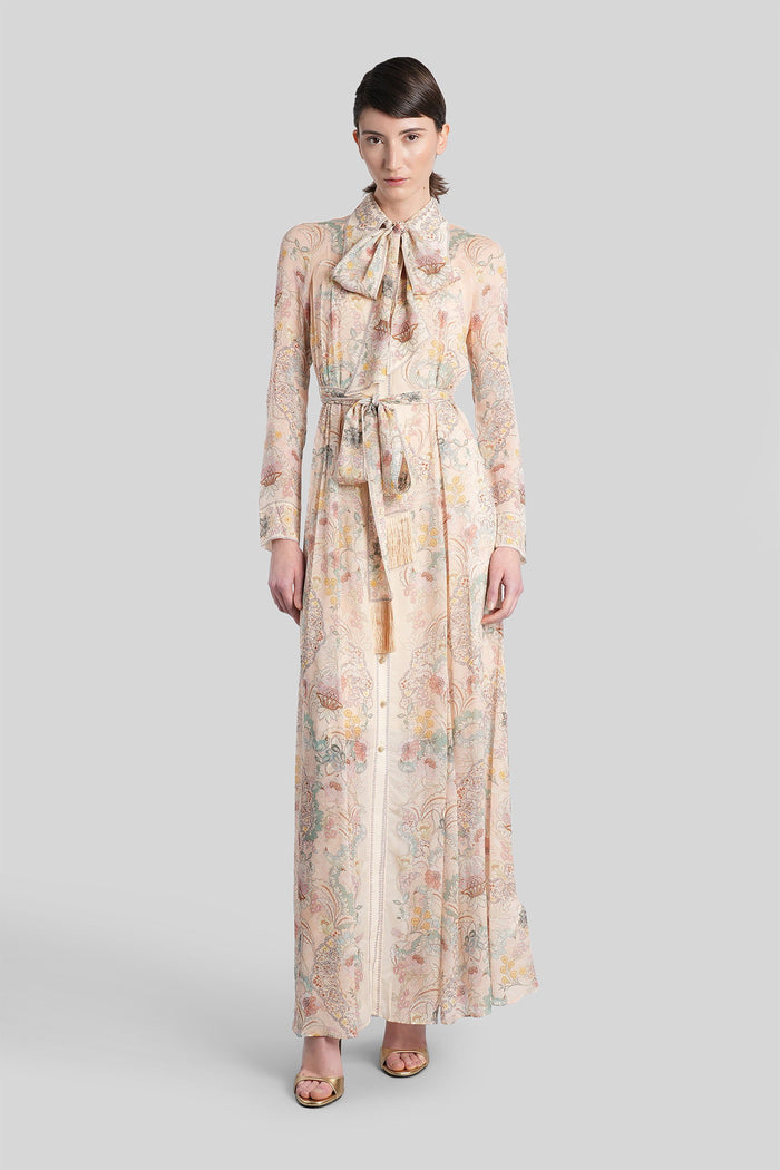 Long dress in multicolor viscose Abbigliamento