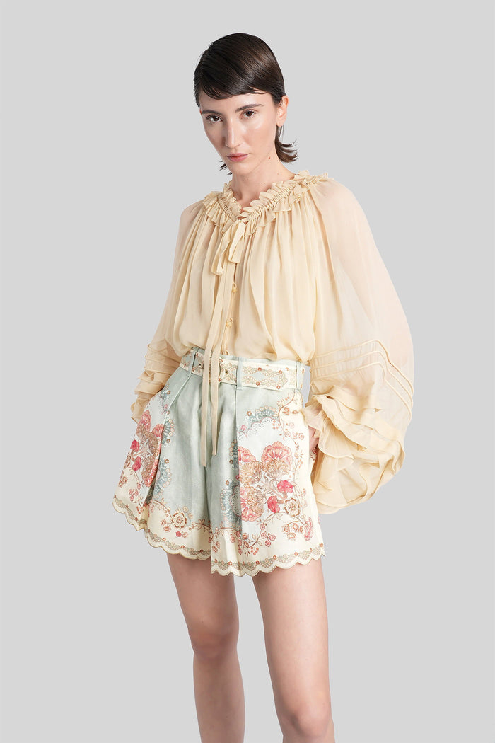 Blouse in beige silk Abbigliamento