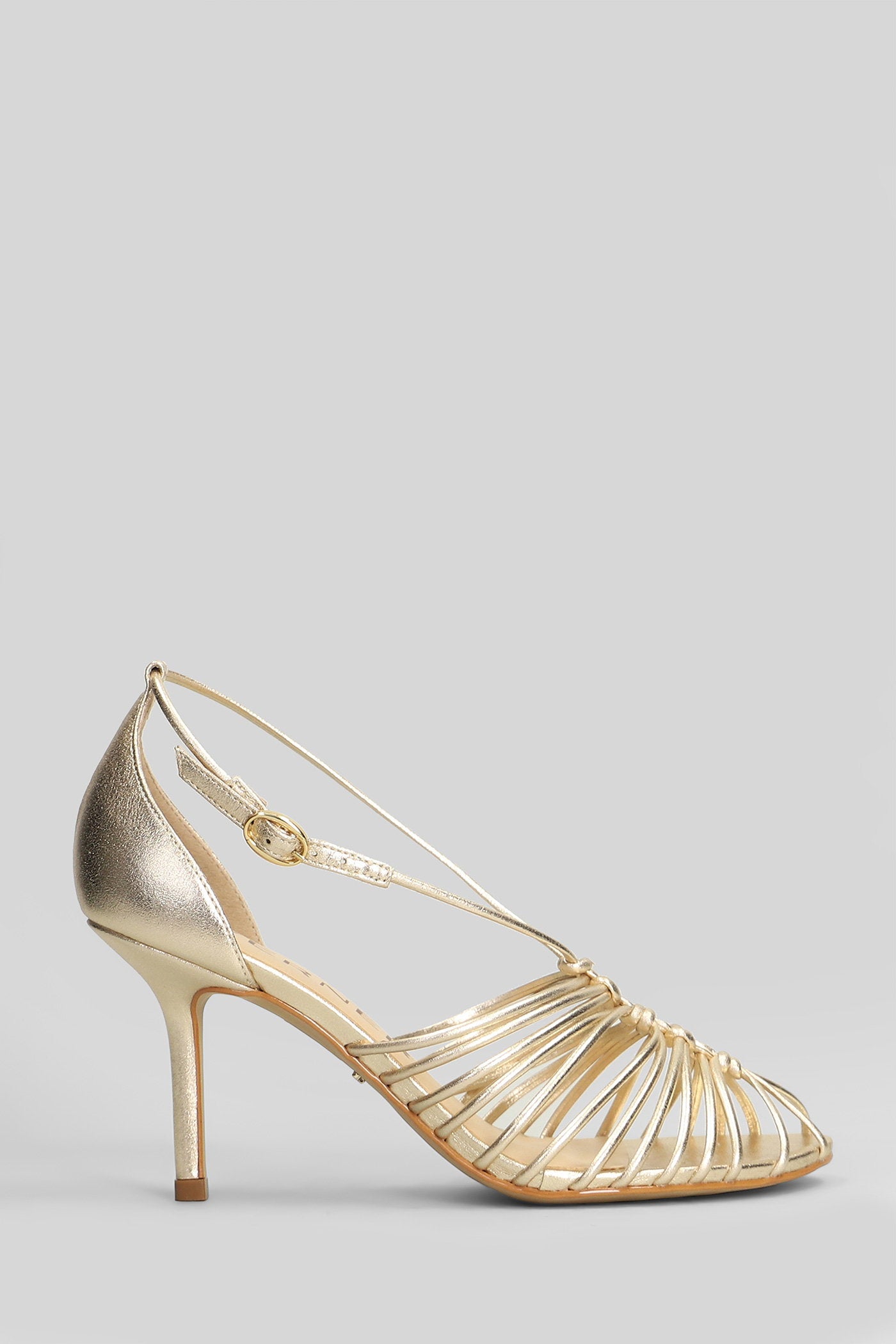 Sandals in platinum leather Scarpe