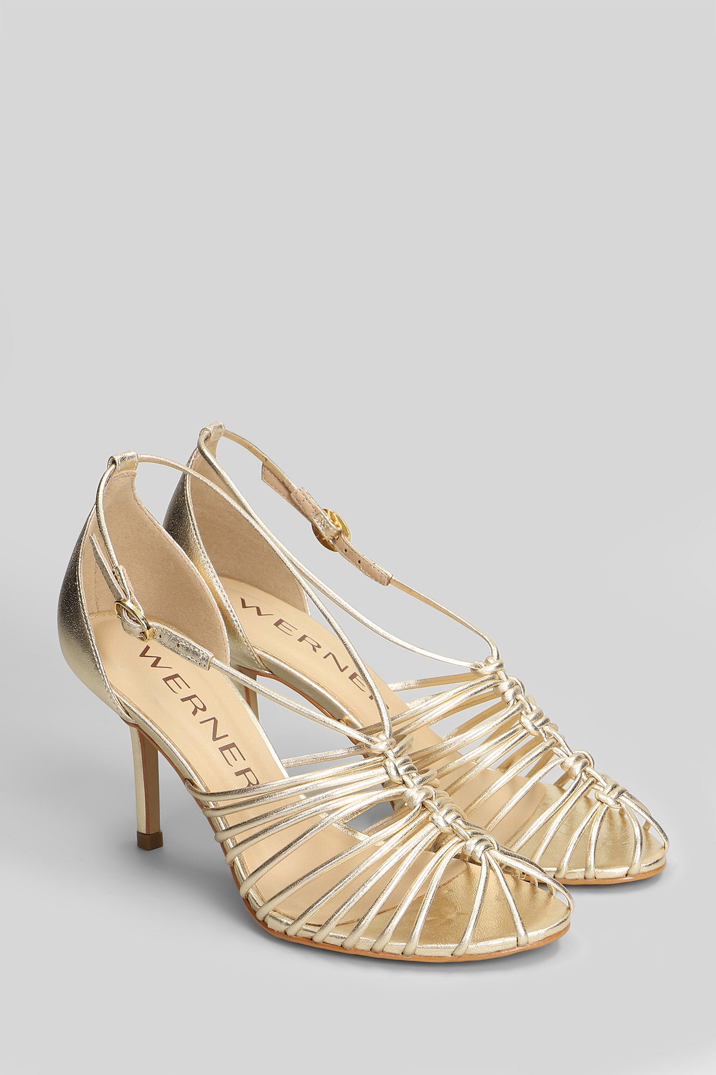 Sandals in platinum leather Scarpe