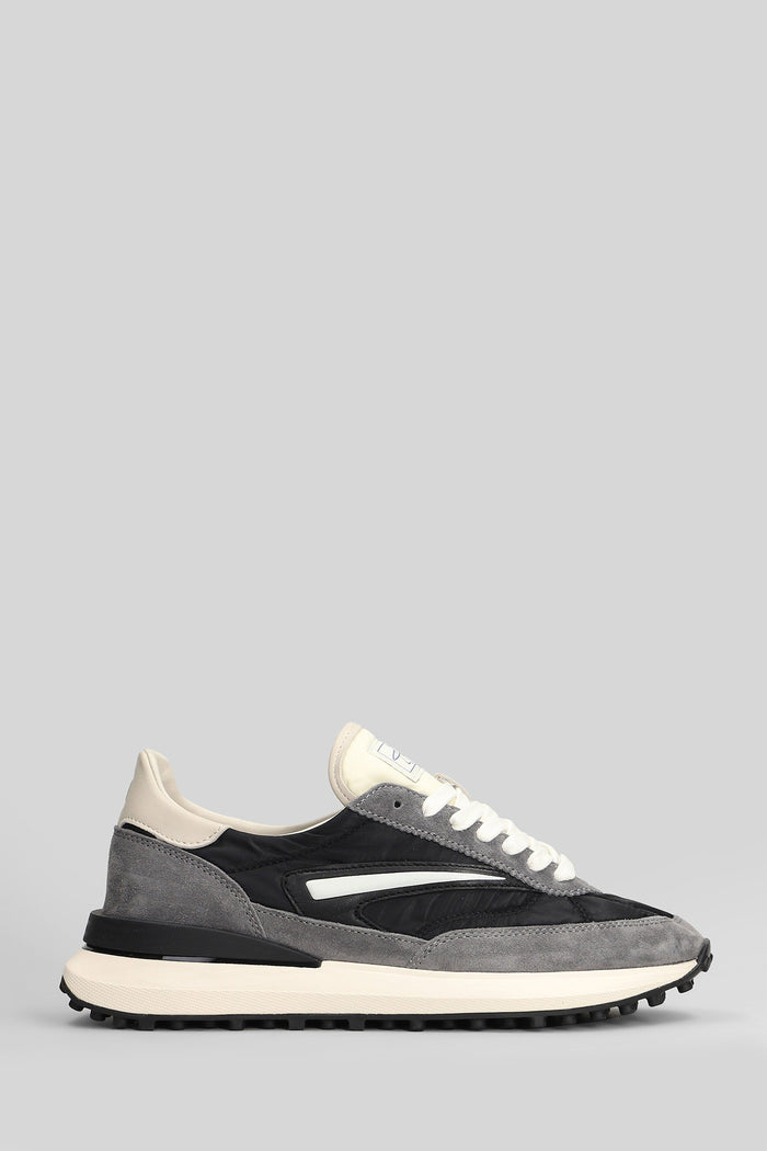 Athleta Sneakers Black Suede And Fabric Scarpe