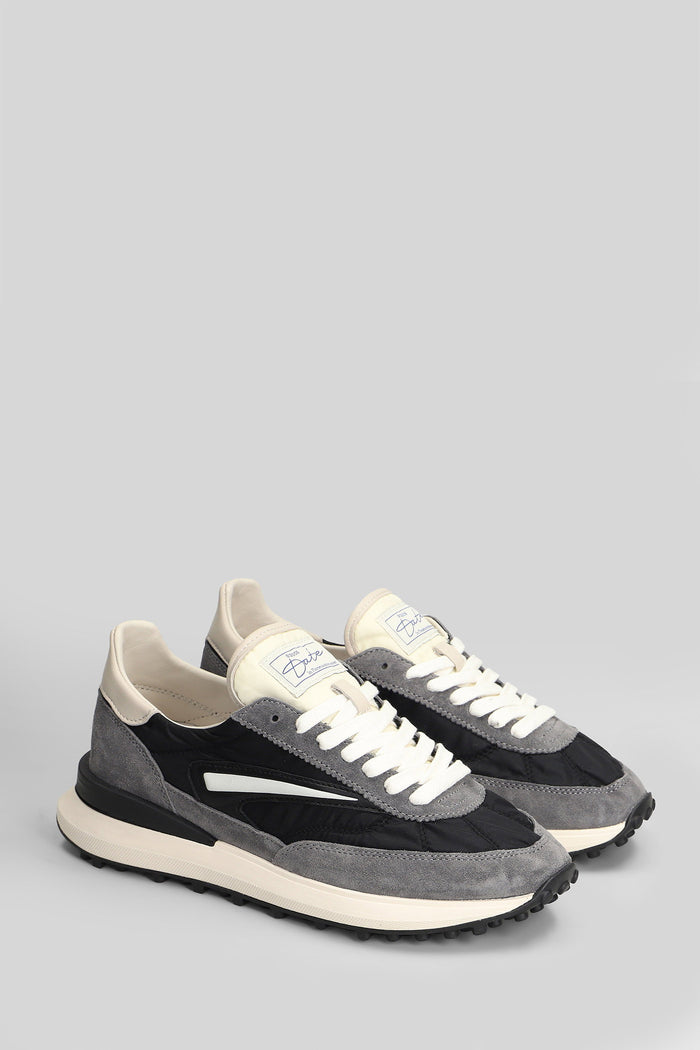 Athleta Sneakers Black Suede And Fabric Scarpe