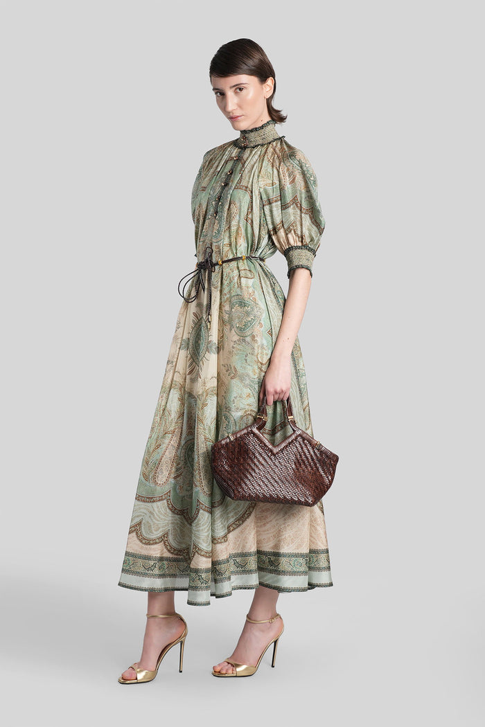 Mini dress in green silk Abbigliamento