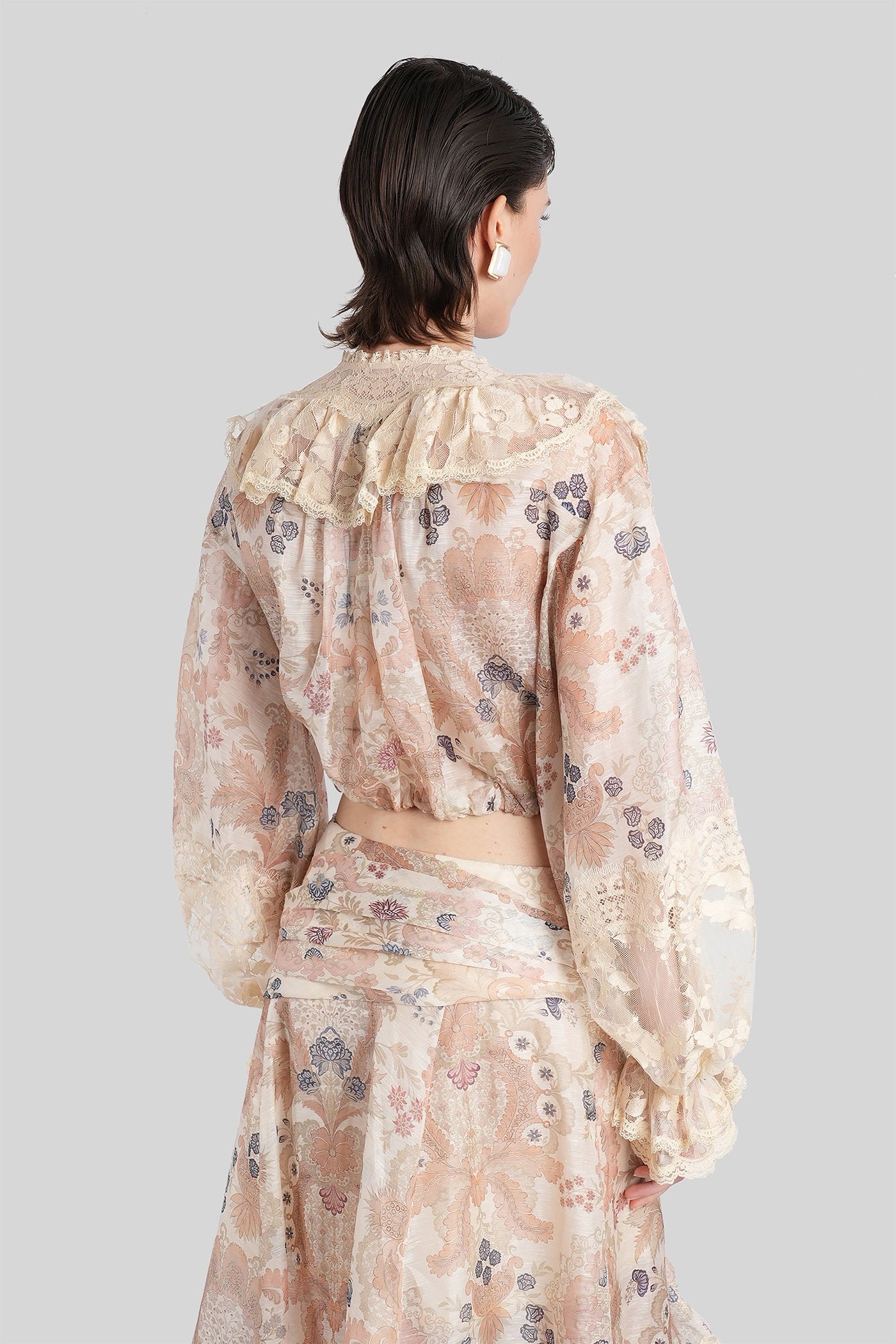 Blouse in beige linen Abbigliamento