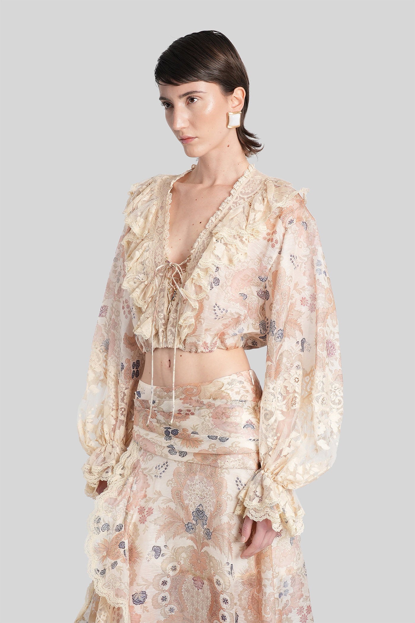 Blouse in beige linen Abbigliamento