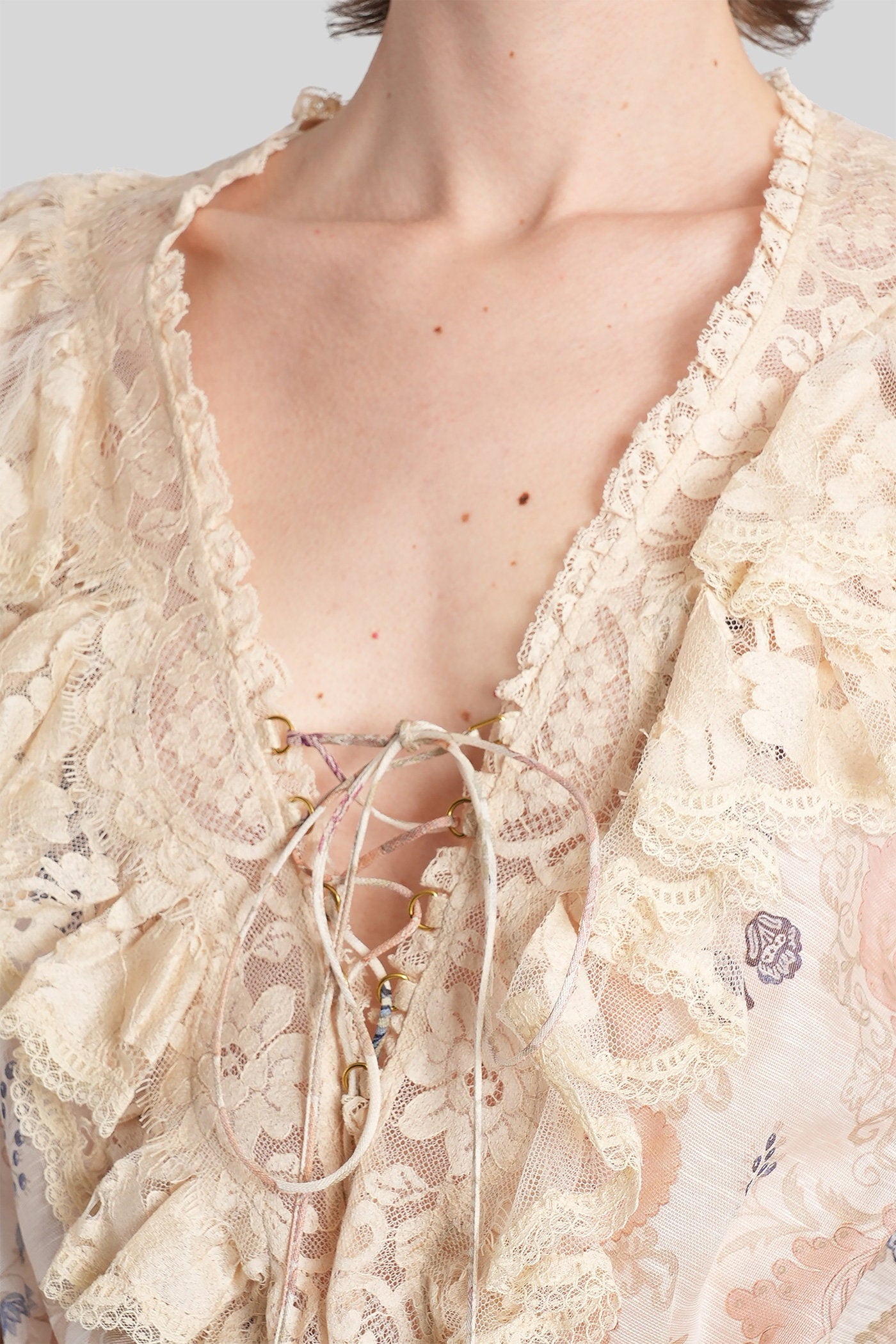 Blouse in beige linen Abbigliamento