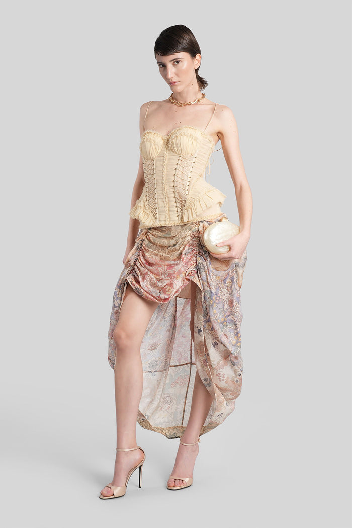 Skirt in multicolor linen Abbigliamento