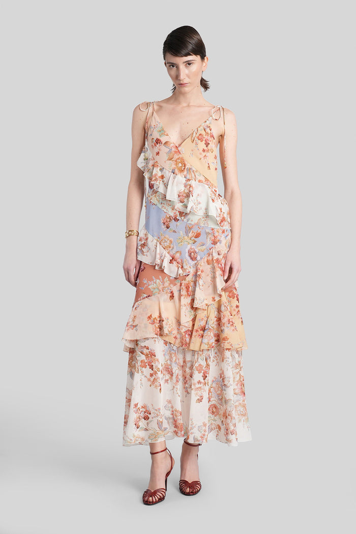 Long dress in multicolor cotton Abbigliamento