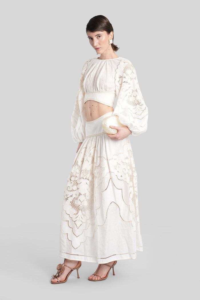 Skirt in white linen Abbigliamento