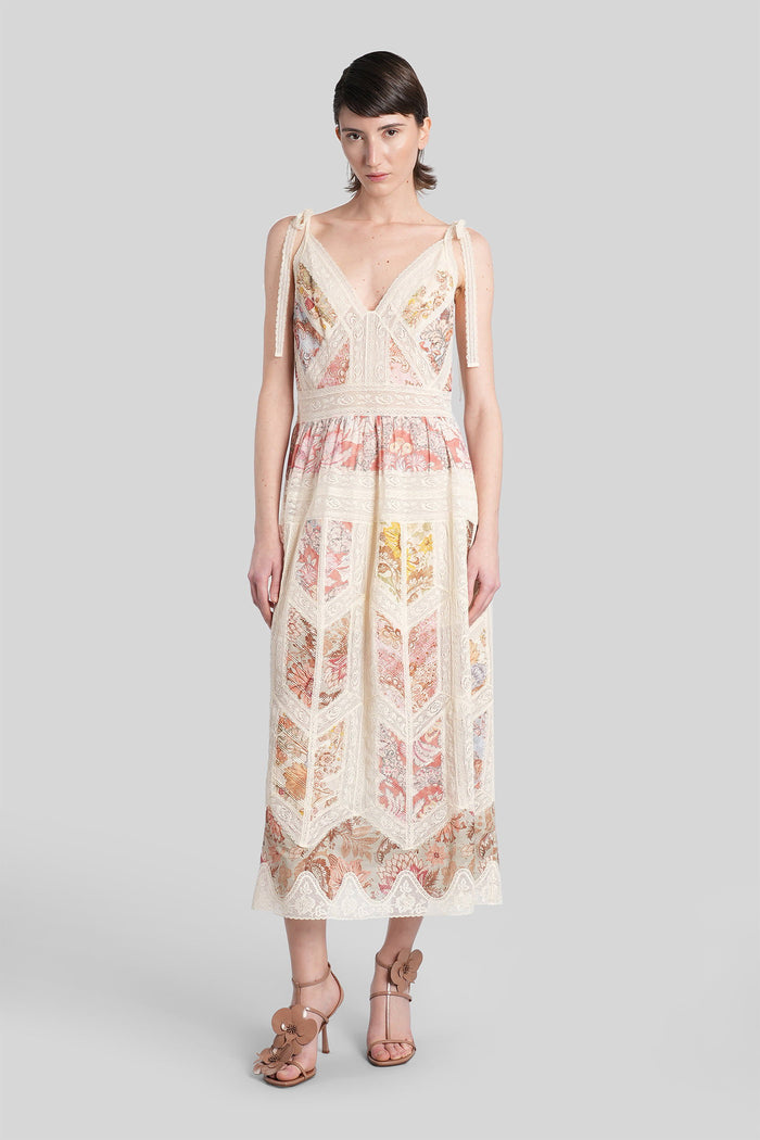 Long Dress Beige Cotton Abbigliamento