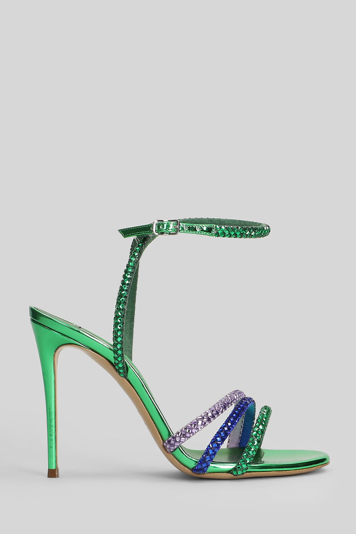 Andromeda Sandals Green Leather Scarpe