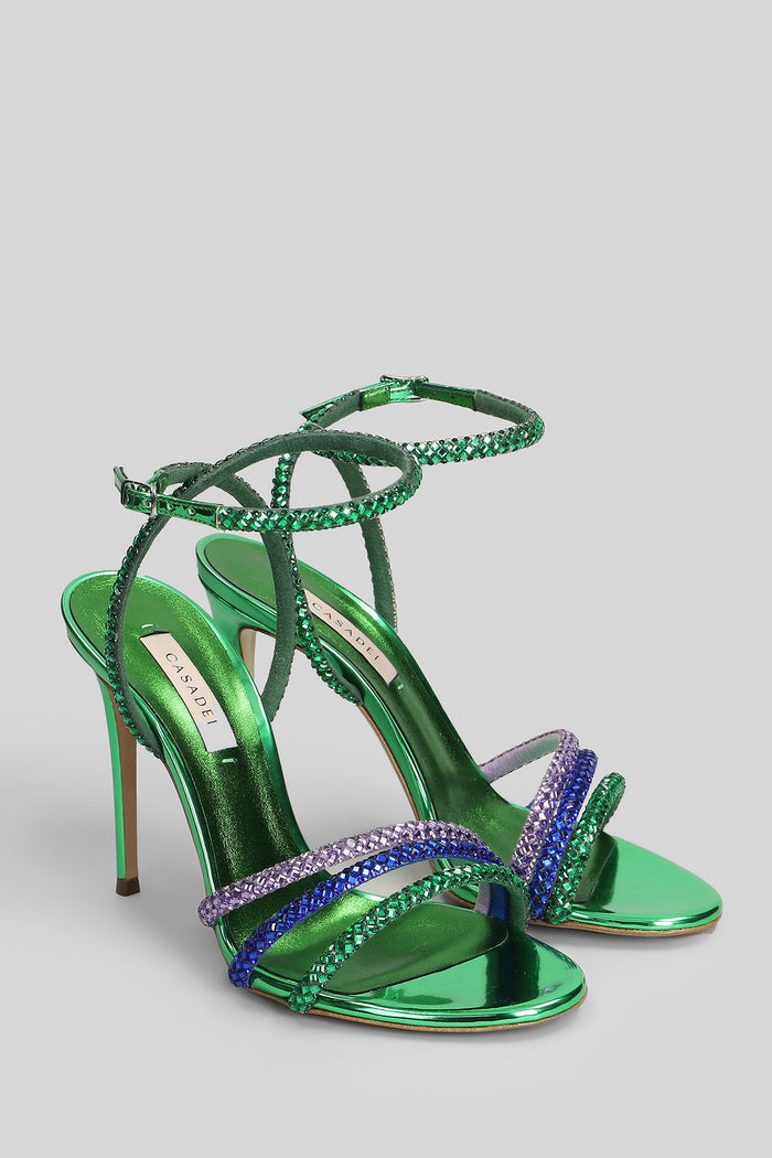 Andromeda Sandals Green Leather Scarpe