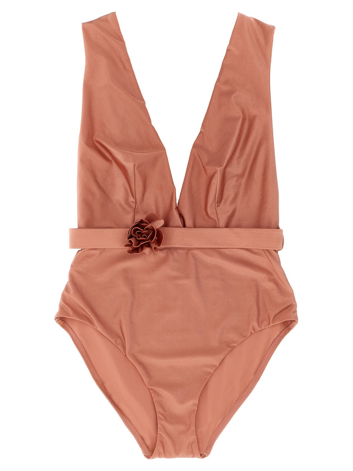Lucky Plunge Flower one-piece swimsuit Pink Polyamide Beachwear