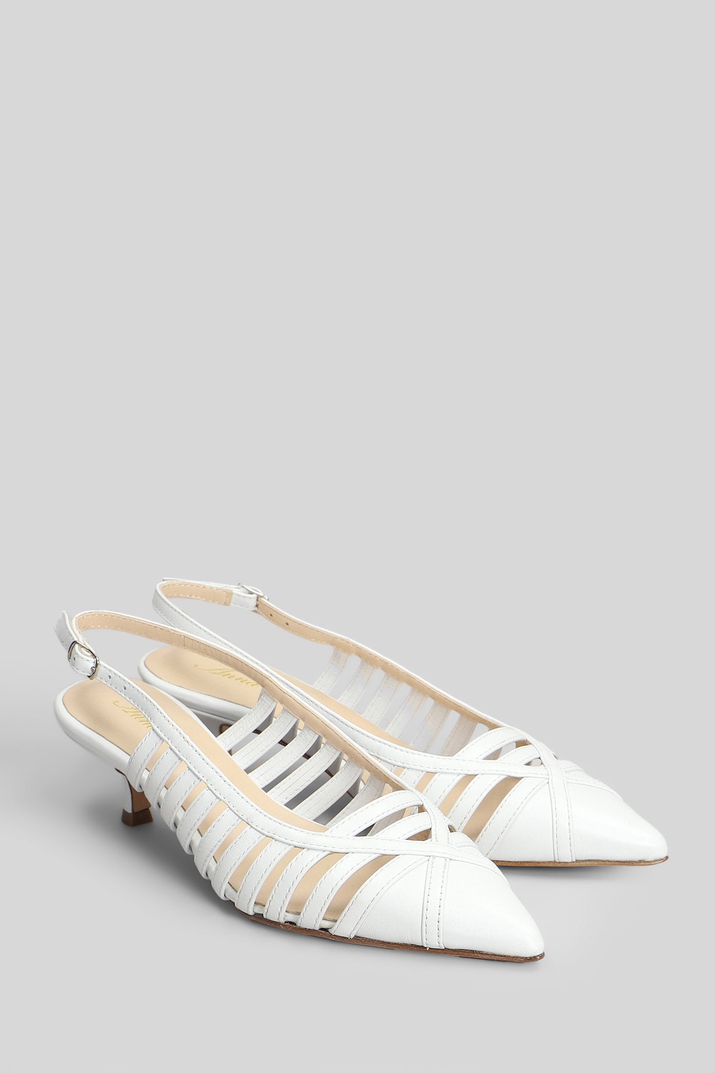 Pumps In White Leather Scarpe