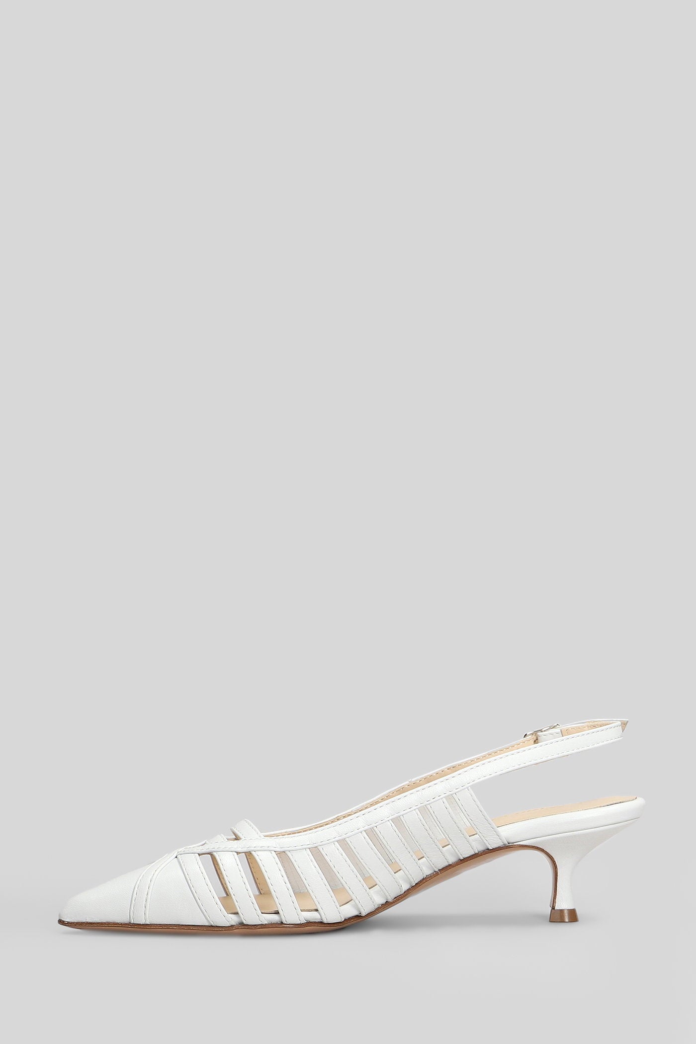 Pumps In White Leather Scarpe