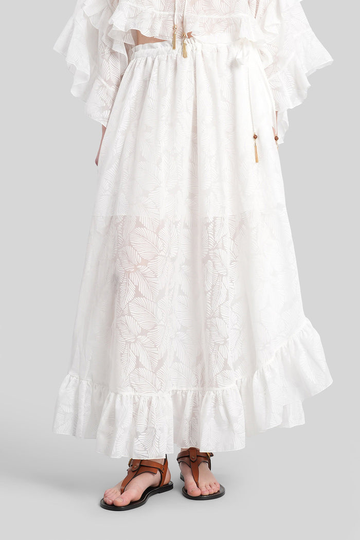 Skirt White Cotton Abbigliamento