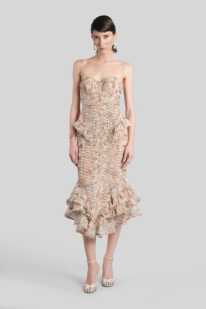 Long Dress Multicolor Silk Abbigliamento