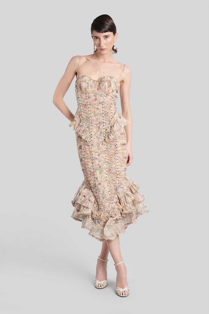 Long Dress Multicolor Silk Abbigliamento