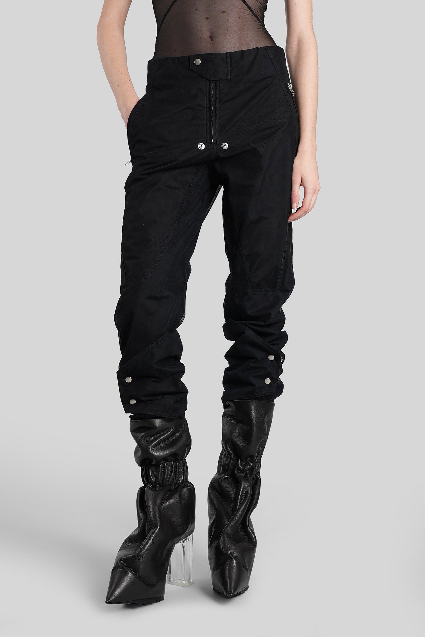 Motopants Pants Black Polyamide Abbigliamento