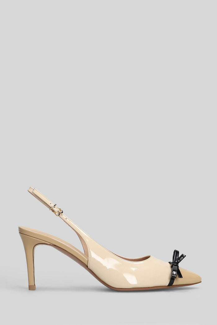 Antonia Pumps Beige Patent Leather Scarpe
