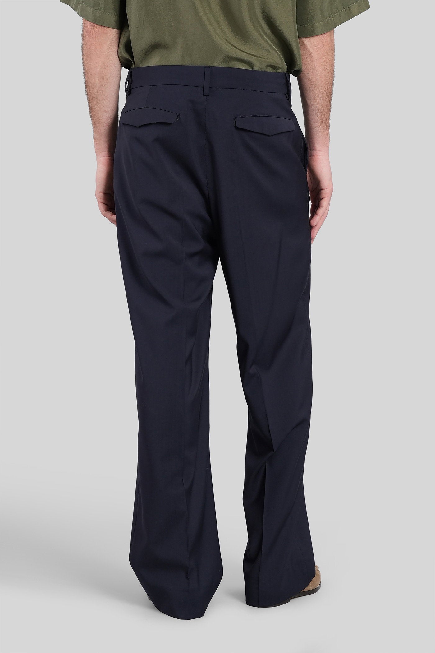 Delfo Pants Blue Wool Abbigliamento