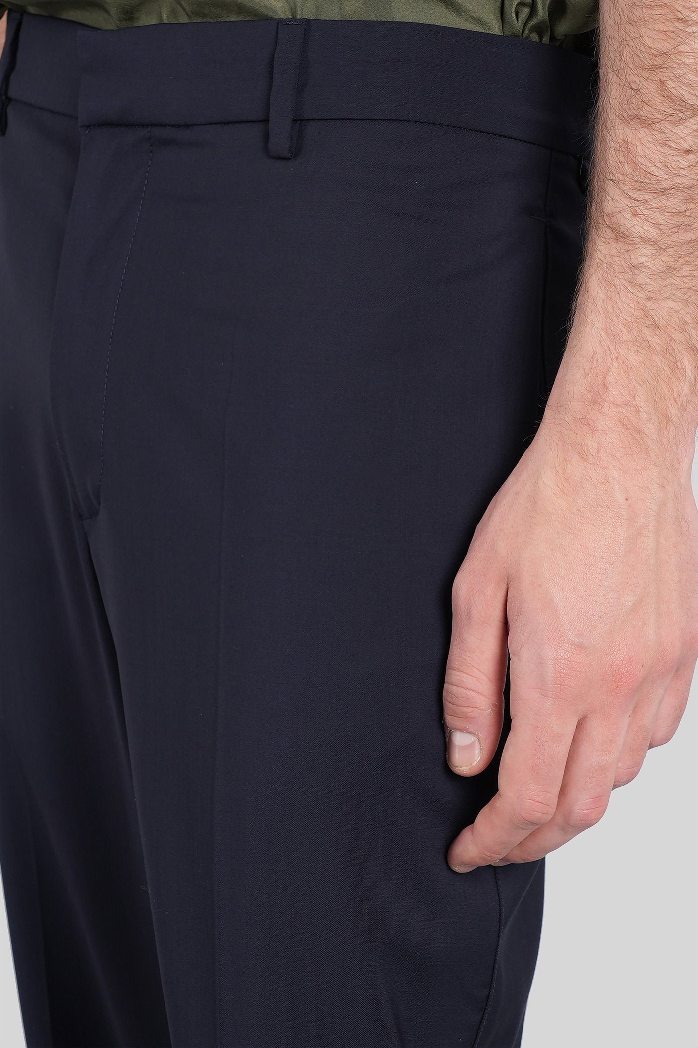 Delfo Pants Blue Wool Abbigliamento