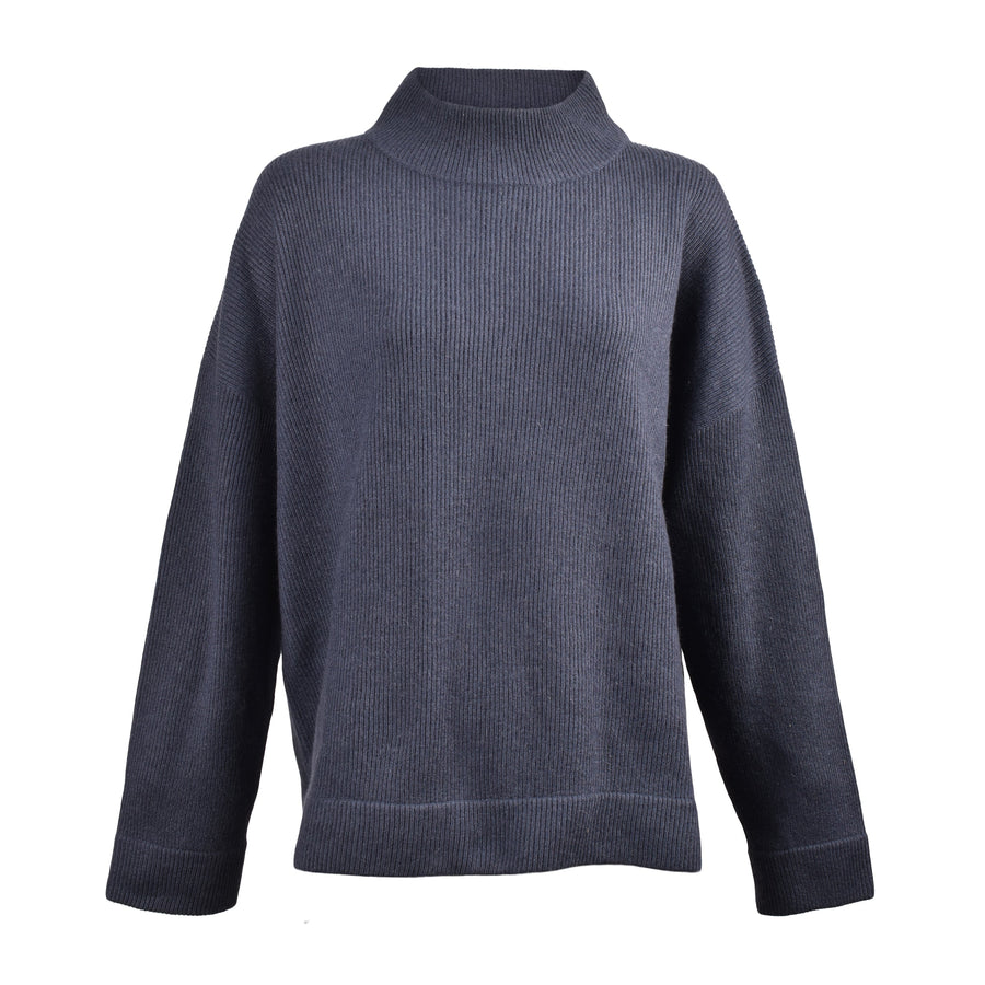 Brunello Cucinelli Womens Dark Blue Cashmere Sweater Clothing