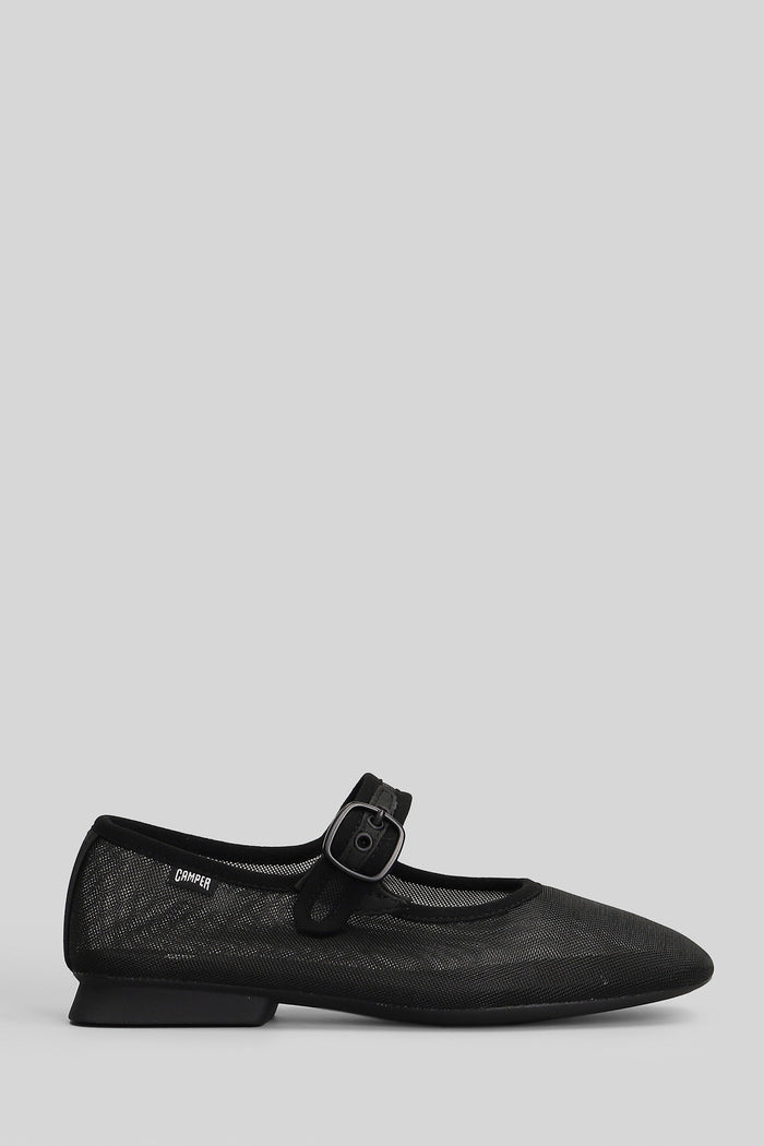 Casi Myra Ballet Flats Black Fabric Scarpe