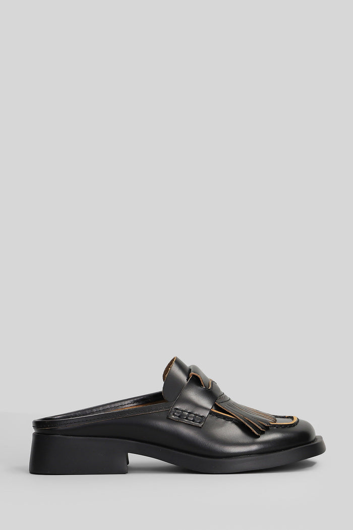 Dana Slipper-Mule Black Leather Scarpe