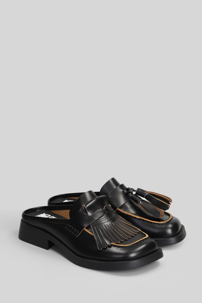 Dana Slipper-Mule Black Leather Scarpe