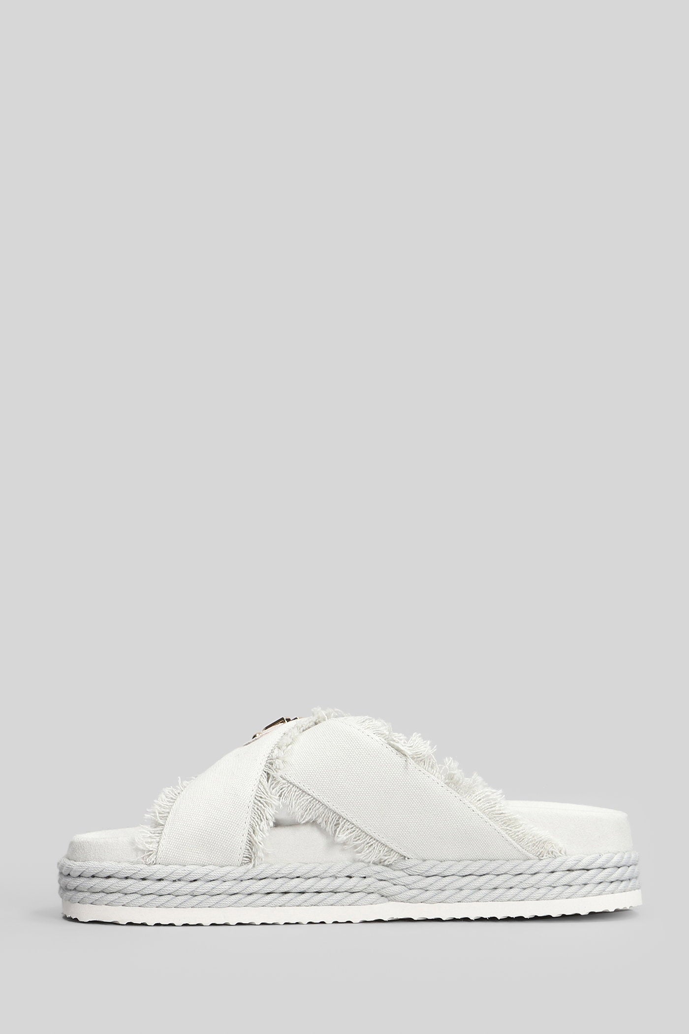 Criss-cross Flats in grey Suede and fabric Scarpe