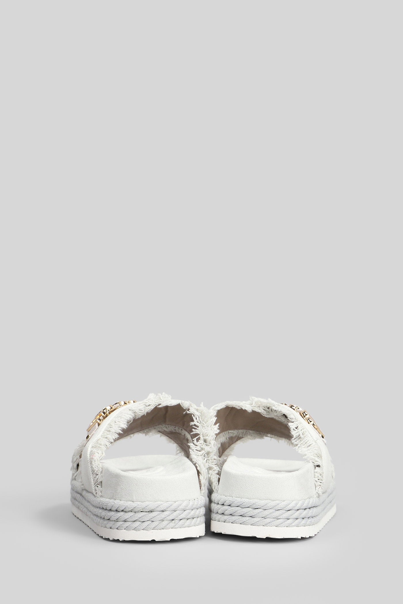 Criss-cross Flats in grey Suede and fabric Scarpe