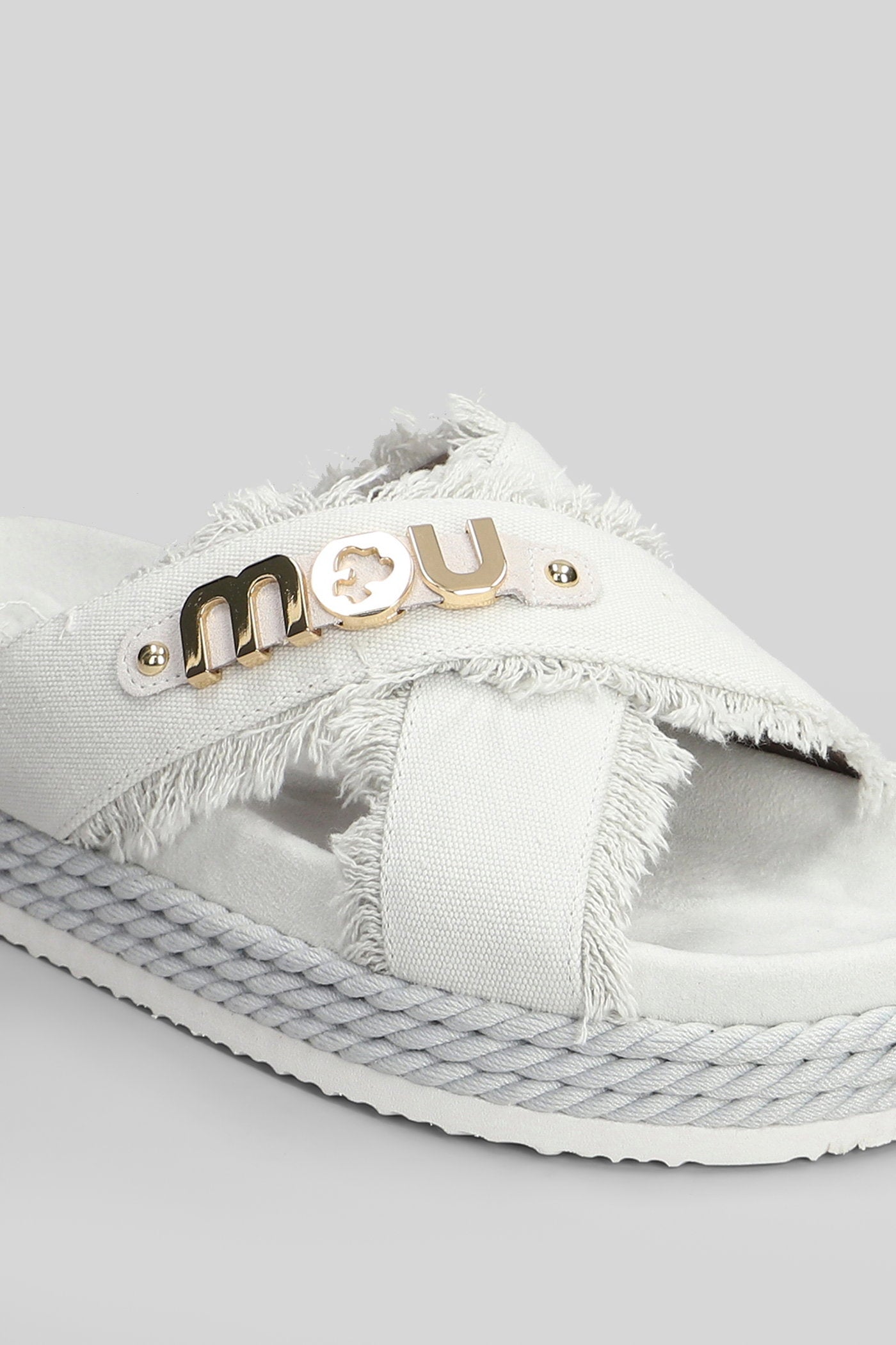 Criss-cross Flats in grey Suede and fabric Scarpe
