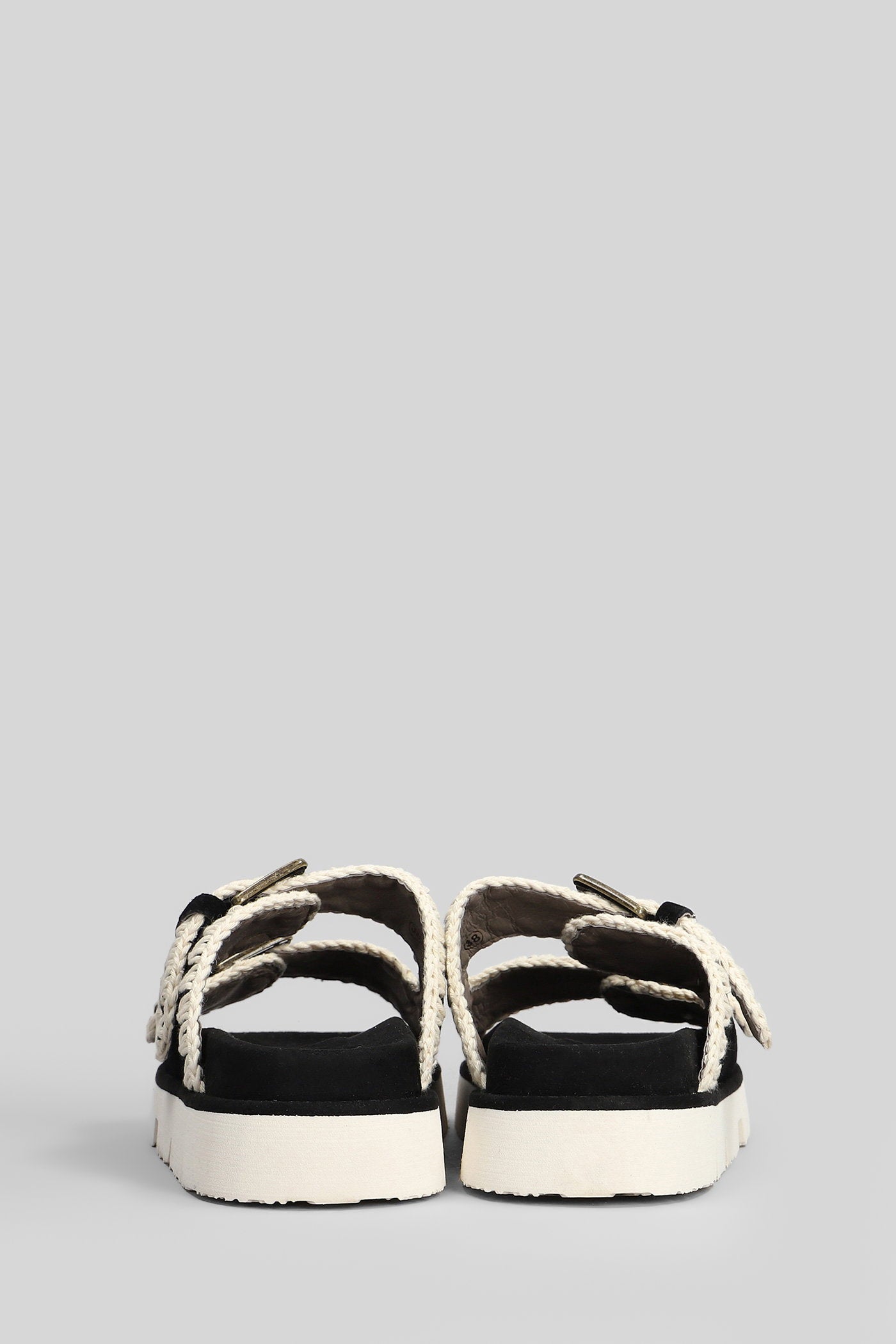 Bio Sandal Flats in black suede Scarpe